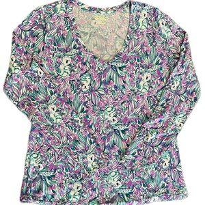 Lilly Pulitzer Women's Intimates & Sleepwear Long Sleeve Pj Knit Top Med Soft